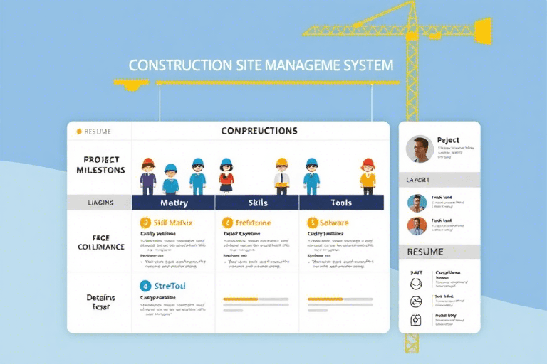 如何创建高效的施工现场管理系统的简历？