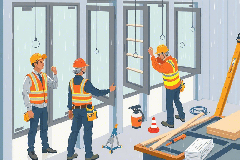 如何在雨天进行系统门窗施工确保安全？