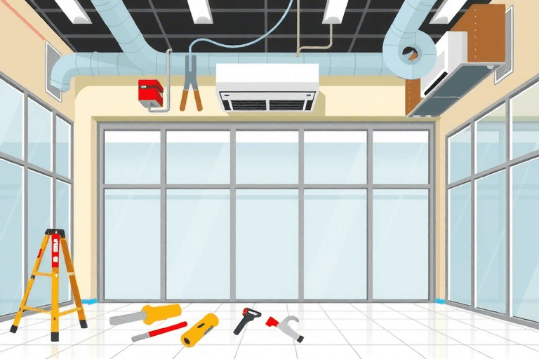 如何通过店铺新风系统施工照片展示施工过程？